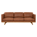 Manly Italian Leather Couch Indoor 3 Seater Hazel Lounge Sofa