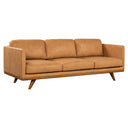 Manly Italian Leather Couch Indoor 3 Seater Tan Lounge Sofa