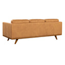 Manly Italian Leather Couch Indoor 3 Seater Tan Lounge Sofa
