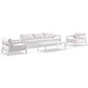 Bronte 3+1+1 Outdoor White Aluminium with Sunbrella Lounge Setting with Coffee Table
