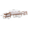 Bronte 3+1+1 Outdoor Teak Look Aluminium with Sunbrella Lounge Setting with Coffee Table