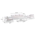 Bronte 3+1+1 Outdoor White Aluminium with Sunbrella Lounge Setting with Coffee Table