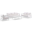Bronte 3+2+1 Outdoor White Aluminium with Sunbrella Lounge Setting with Coffee Table
