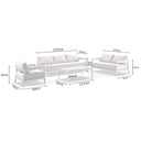 Bronte 3+2+1 Outdoor White Aluminium with Sunbrella Lounge Setting with Coffee Table