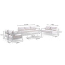 Bronte 3+2+1+1 Outdoor White Aluminium Lounge with Sunbrella Setting with Coffee Table