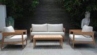 Caledonia 2+1+1 Outdoor Teak Timber Lounge Setting with Coffee Table