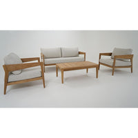 Caledonia 2+1+1 Outdoor Teak Timber Lounge Setting with Coffee Table