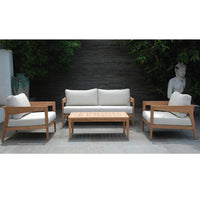 Caledonia 2+1+1 Outdoor Teak Timber Lounge Setting with Coffee Table