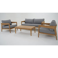 Caledonia 2+1+1 Outdoor Teak Timber Lounge Setting with Coffee Table