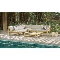 Ourimbah Outdoor Timber Corner Lounge Set with Coffee Table