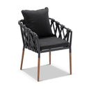 Balmoral 2.5m Outdoor Teak and Aluminium Dining Table with 8 Cove Rope Chairs