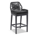 Hugo Outdoor Ceramic Square Aluminium Bar Table with 4 x Hugo Rope Bar Stools