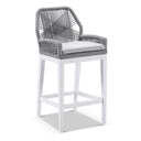 Hugo Outdoor Ceramic Square Aluminium Bar Table with 4 x Hugo Rope Bar Stools