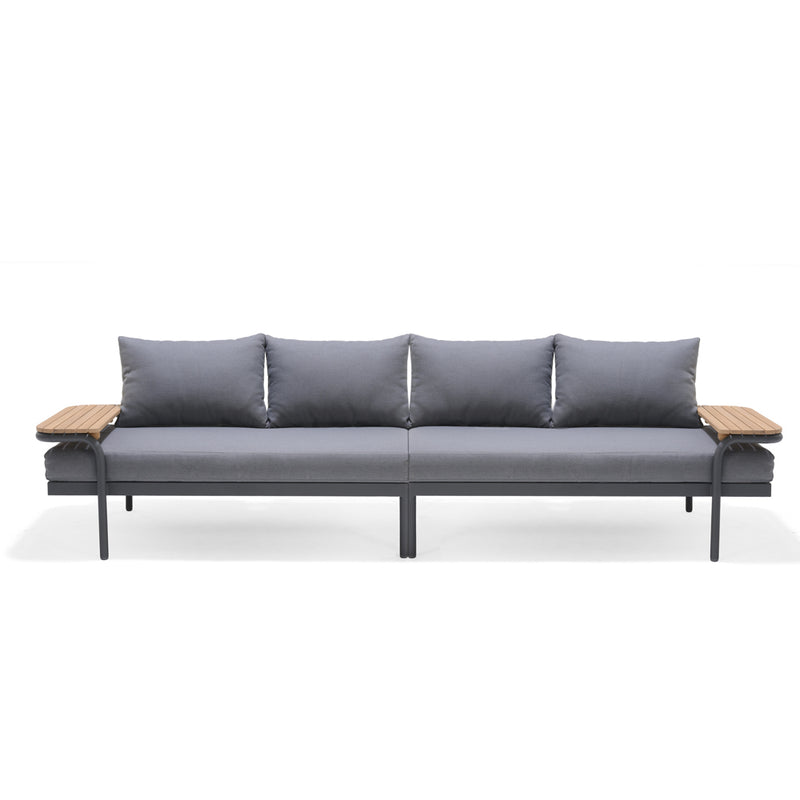 Geelong Outdoor Teak Timber and Aluminium Corner Lounge
