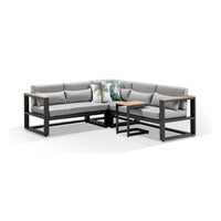 Balmoral Outdoor Aluminium & Teak Lounge with Side Table