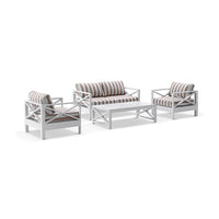 Kansas 2+1+1 seater Outdoor Aluminium Lounge Set with Coffee Table in Sunbrella