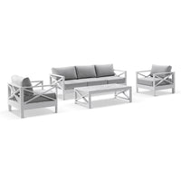 Kansas 3+1+1 seater Outdoor Aluminium Lounge Set with Coffee Table