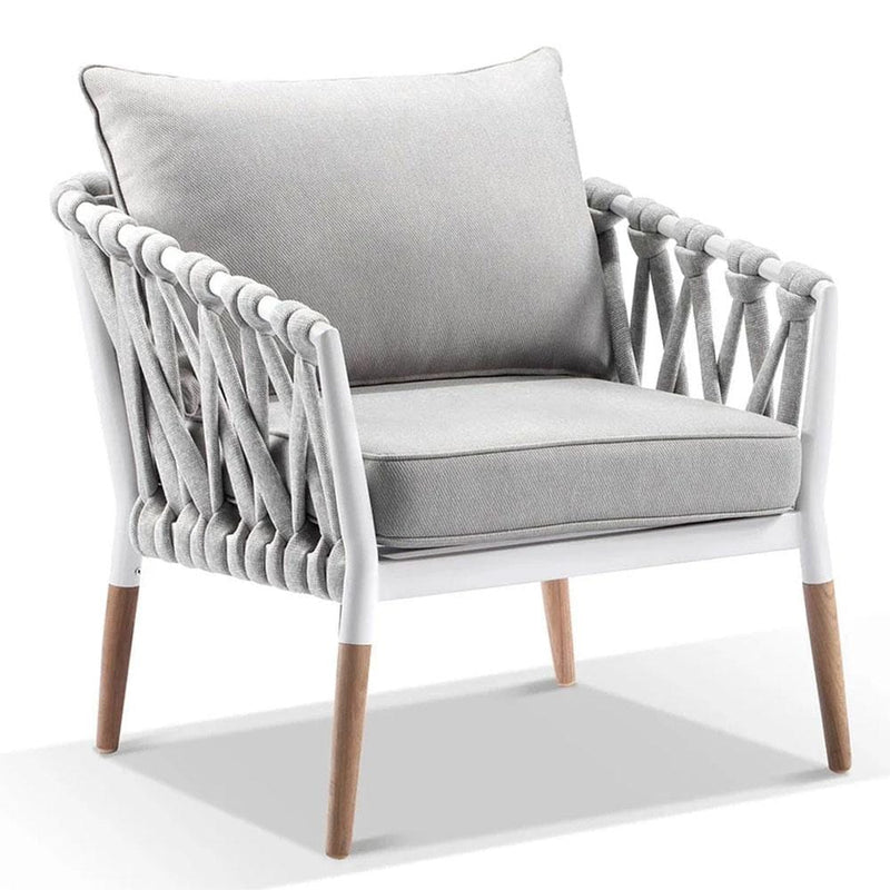 Silas Outdoor Ivory Rope Arm Chair