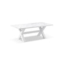 Kansas Outdoor Ceramic 2m White Aluminium Dining Table
