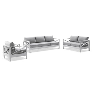 Kansas 3+2+1 seater Outdoor Aluminium Lounge Set with Coffee Table