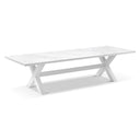 Kansas Outdoor Ceramic 3m White Aluminium Dining Table