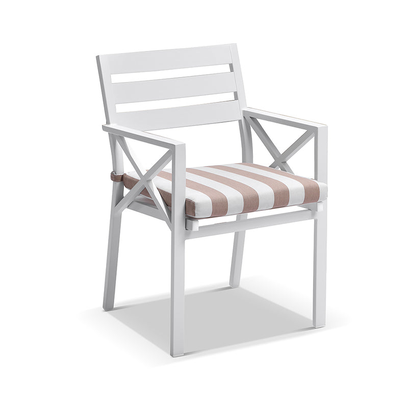 Kansas Outdoor Ceramic 3m Aluminium Dining Table with 10 Chairs Setting in Sunbrella