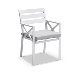 Kansas Outdoor Ceramic 2m Aluminium Dining Table with 8 Chairs Setting