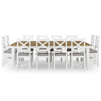 Leura Belle Rustic 12 Seater Rectangle Dining Table and Ashton Chairs Setting