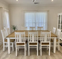 Leura Belle Large Rustic 10 Seater Dining Table and Chairs Setting
