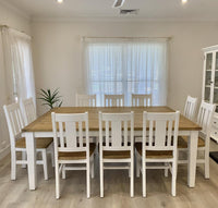 Leura Belle Large Rustic 10 Seater Dining Table and Chairs Setting
