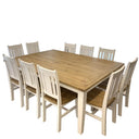 Leura Belle Large Rustic 10 Seater Dining Table and Chairs Setting