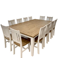 Leura Belle Large Rustic 12 Seater Indoor Dining Table and Chairs Setting