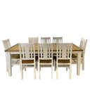 Leura Belle Rustic 8 Seater Rectangle Dining Table and Chairs Setting