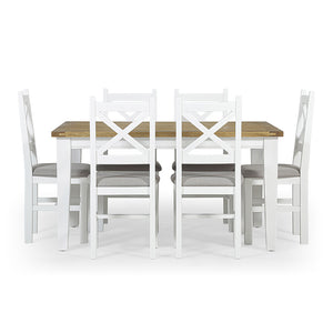 Leura Belle Rustic 6 Seater Rectangle Dining Table and Ashton Chairs Setting