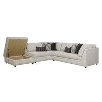 Mia Indoor Corner Fabric Sofa with Storage Ottoman