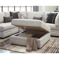 Mia Indoor Corner Fabric Sofa with Storage Ottoman