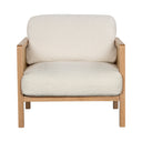 Killara Indoor Cream Bouclé Couch Fabric and Timber Arm Chair Rattan Lounge Sofa