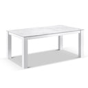 Hugo Ceramic 1.8m Outdoor Aluminium Dining Table with 6 Hugo Rope Chairs