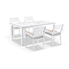 Hugo Ceramic 1.8m Outdoor Aluminium Dining Table with 6 Capri Chairs Setting