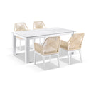 Hugo Ceramic 1.8m Outdoor Aluminium Dining Table with 6 Hugo Rope Chairs