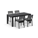 Santorini 6 Seater Outdoor Rectangle Aluminium Dining Table and Chairs Setting