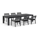 Santorini 8 Seater Outdoor Rectangle Aluminium Dining Table and Chairs Setting