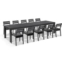 Santorini 12 Seater Outdoor Rectangle Aluminium Dining Table and Chairs setting