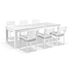 Hugo Ceramic 2.5m Outdoor Aluminium Dining Table with 8 Capri Chairs Setting