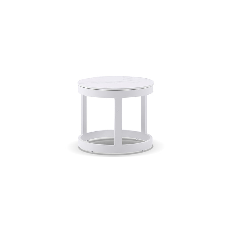 Cove Outdoor Round Aluminium and Rope Daybed Lounge with Side Table