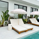 Santorini Aluminium Sun Lounge Set in Teak Look Finish
