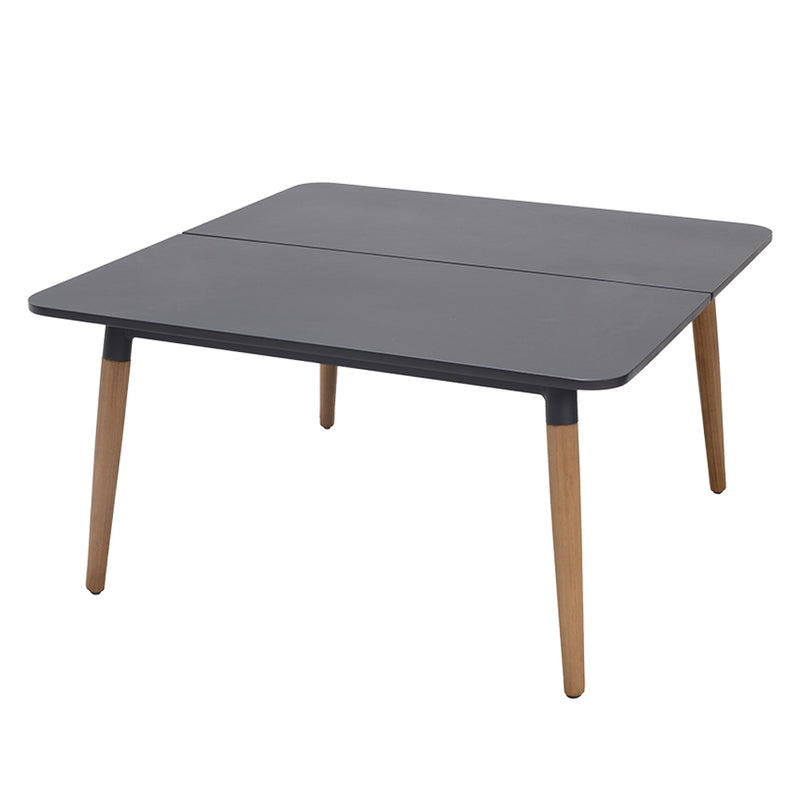 Geelong Outdoor Teak Timber and Aluminium Corner Lounge with Coffee Table