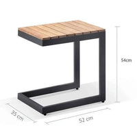 Arcadia Aluminium Sun Lounge in Charcoal with Balmoral Teak Slide Under Side Table