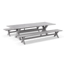 Aged Teak look Tahitian 3m Aluminium Dining Setting with Benches