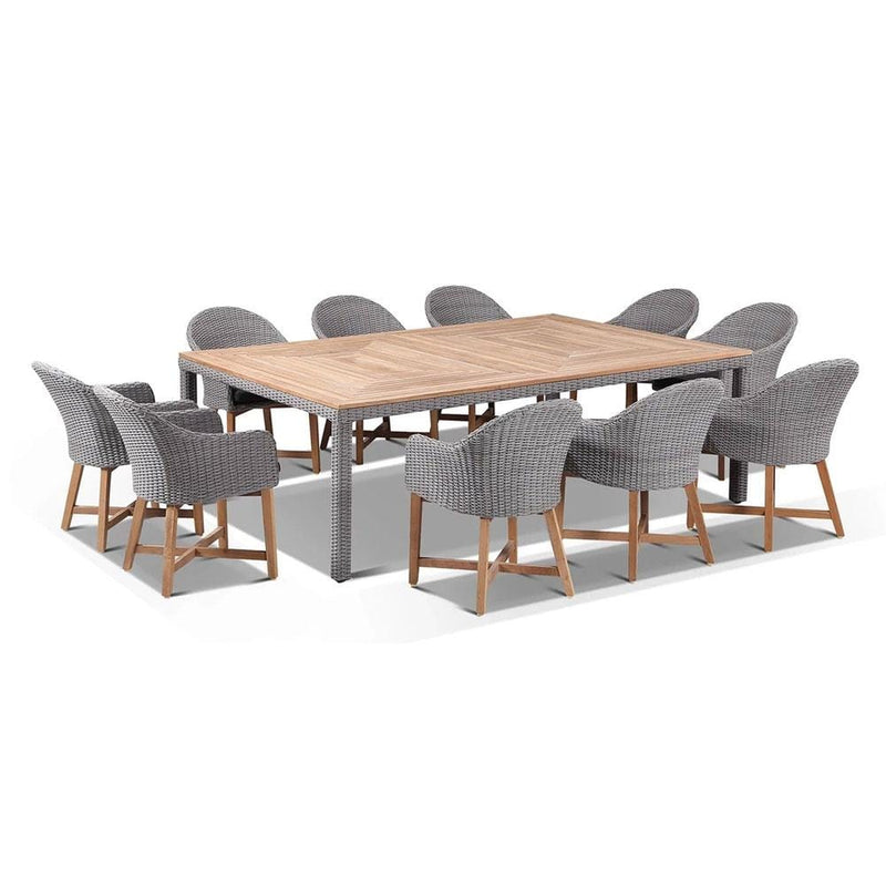 Sahara 10 Seat with Coastal Chairs in Half Round wicker